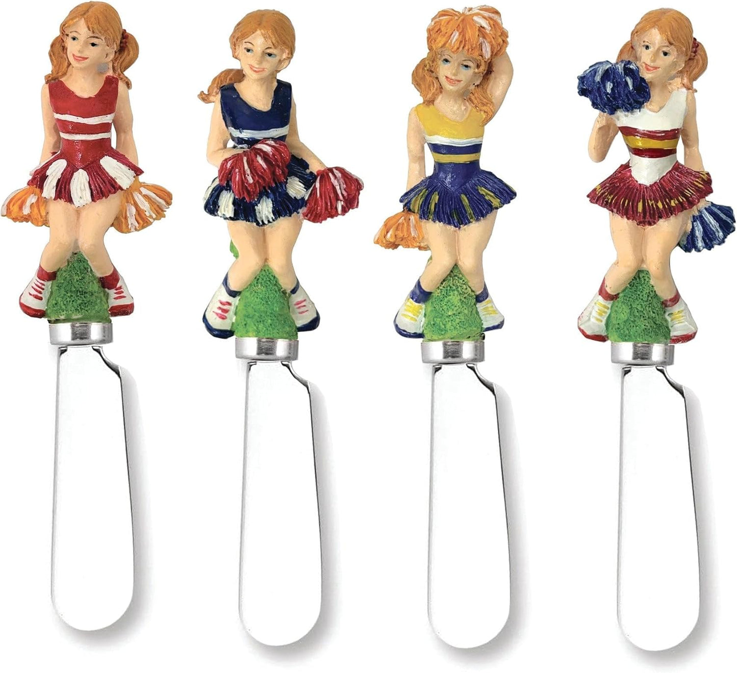 Supreme Housewares Tennis Ball Cheese Spreaders, Hand-Painted Resin Handles with Stainless Steel Blades for Spreading Cream Cheese, Butter, Jam, or Sandwich, Set of 4