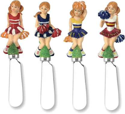 Supreme Housewares Tennis Ball Cheese Spreaders, Hand-Painted Resin Handles with Stainless Steel Blades for Spreading Cream Cheese, Butter, Jam, or Sandwich, Set of 4