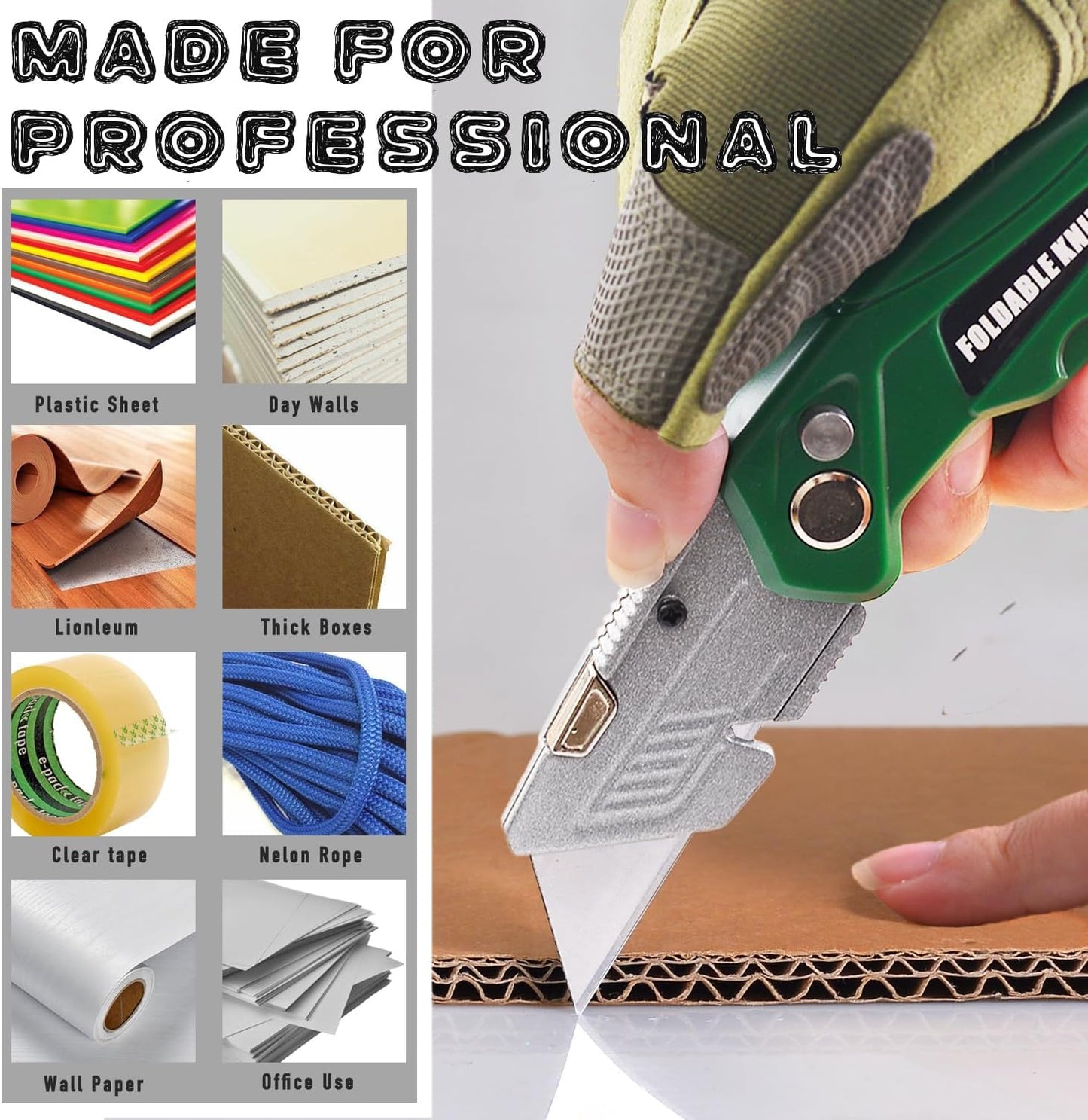 10Pcs Folding utility Knives & 30Pcs Blades Set for Crafts, Heavy Duty Retractable Box Cutters, Exacto Knife, Paper Cutter (Heavy Utility Knife)
