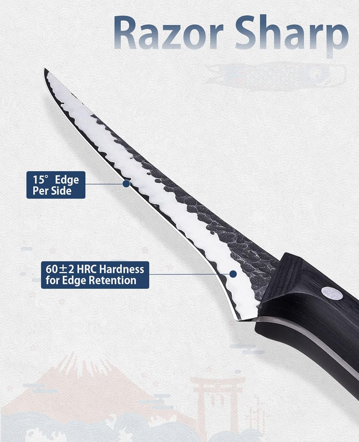 3.7 Inch Hand Forged Paring Knife, VG10 High Carbon 3-Layer Clad Steel Small Kitchen Knife, Ultra Sharp Full Tang for Peeling, Slicing & Delicate Prep, Gift Box for Men & Women