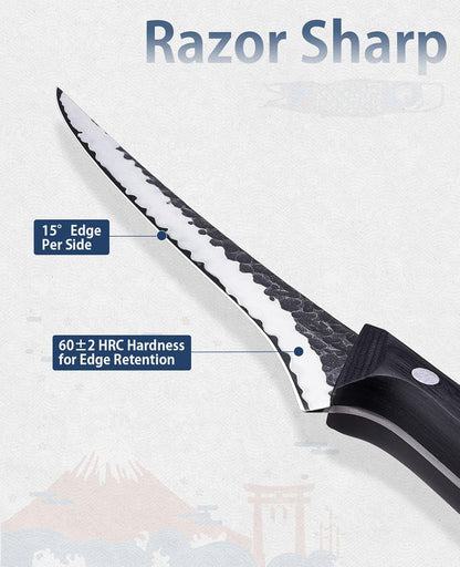 3.7 Inch Hand Forged Paring Knife, VG10 High Carbon 3-Layer Clad Steel Small Kitchen Knife, Ultra Sharp Full Tang for Peeling, Slicing & Delicate Prep, Gift Box for Men & Women