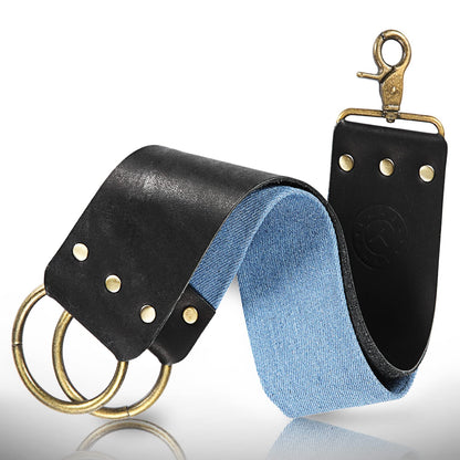 Naked Armor Straight Razor Leather Strop - 2.5" x 15" Cow Leather Razor Blade Sharpener with Brass Hooks, Brown