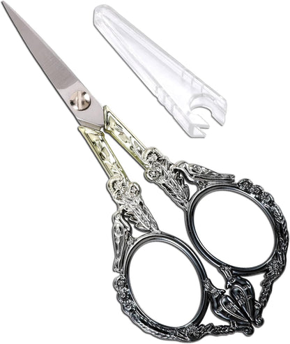 YOUGUOM Sewing Embroidery Scissors, Small Thread Scissor for Craft Artwork Needlework Yarn Knitting Detail Snips, Black Cute Bird Shears
