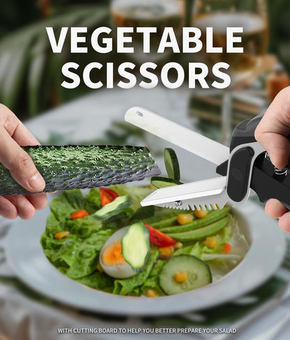 7 in 1 Kitchen Scissors for food,Detachable kitchen shears, Tomato Knife Chops Cutting Board Scissors with Safety Lock for food Meat Cheese Vegetable Fruit,Dishwasher Safe