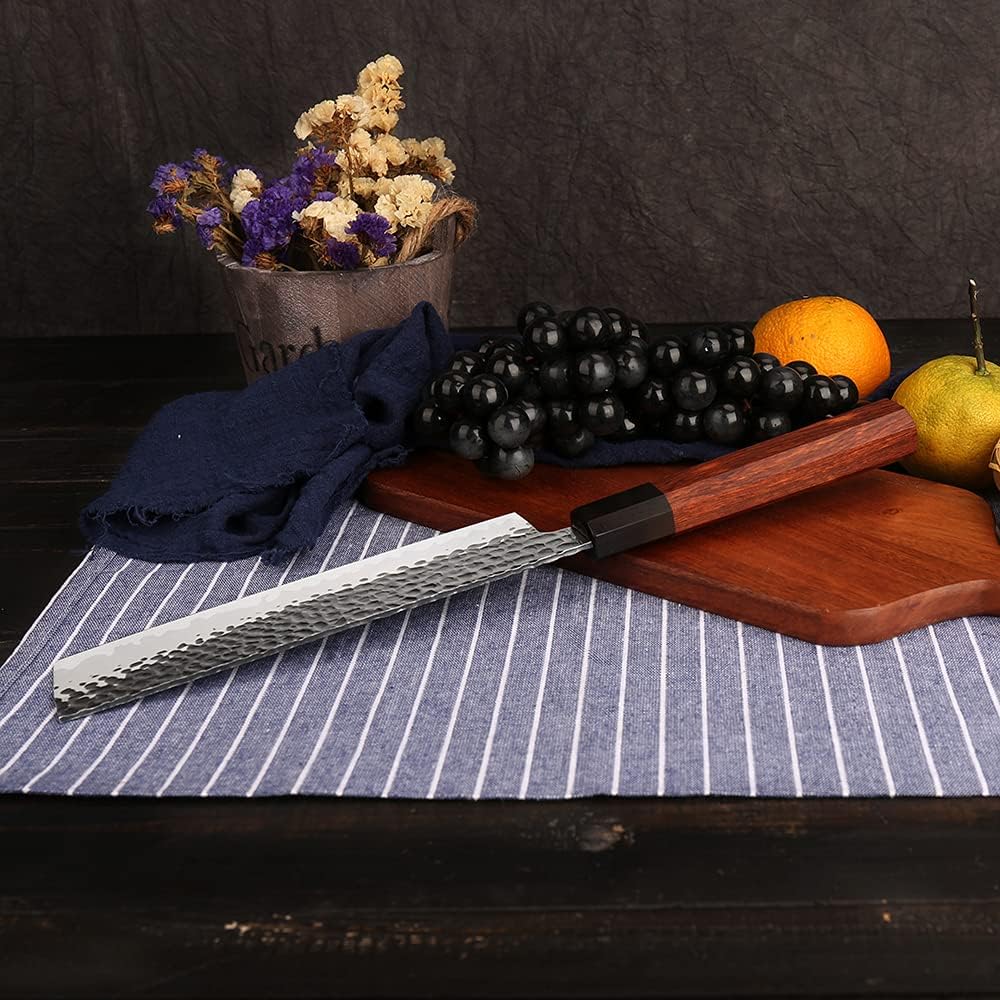 WILDMOK 8 Inch Chef Knife 3 Schichten 9CR18MOV CLAD STAEL, geschmiedetes Gyuto -Chef Knife mit achteckigem Griff