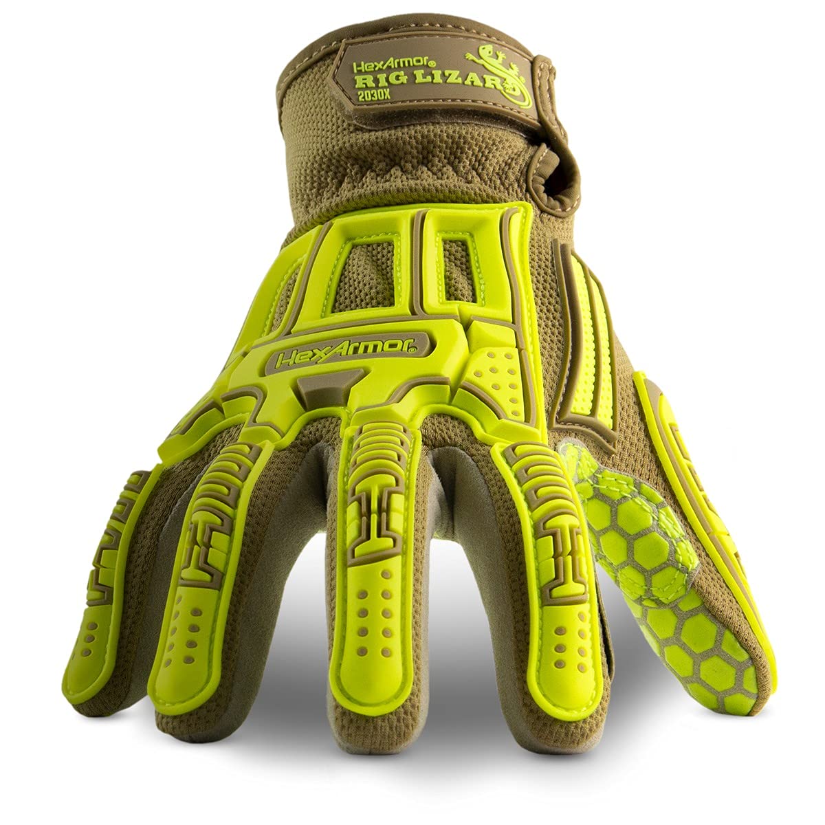 HexArmor Cut-Resistant Impact Protection PU Palm Work Gloves | Rig Lizard® Series 2095 | Large