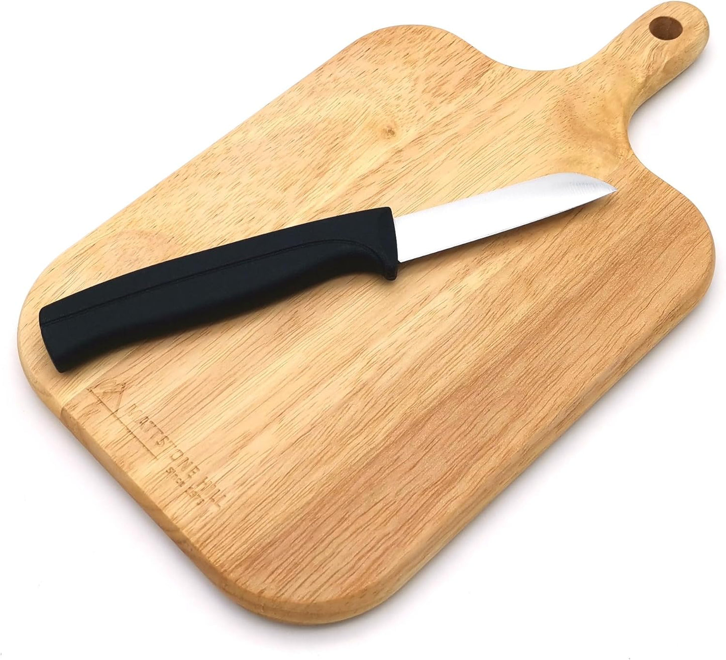 Kitchen Utility Knife - MATTSTONE HILL 4 Inch Paring Knife, Small Fruit & Vegetable Knife, Premium German Stell Blade, Black Handle