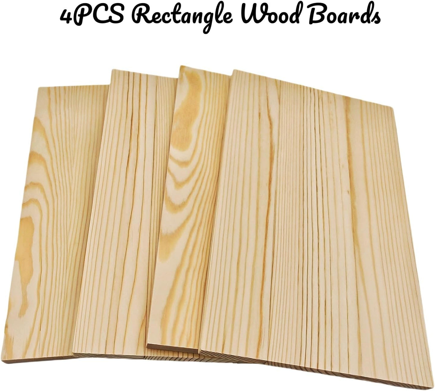 4PCS Rectangle Wood Boards Unfinished Wood Blocks for Crafting, 8x6x1in Blank Whittling Wooden Blocks for Wood Carving,Painting & Burning