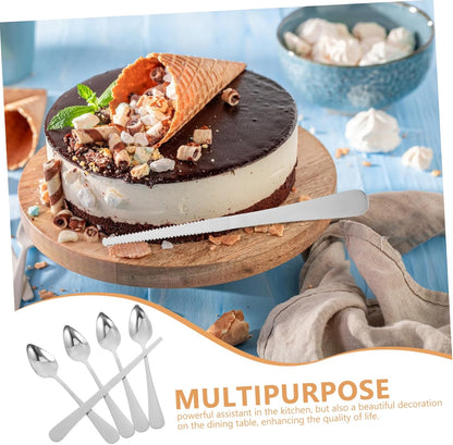 KICHOUSE Stainless Steel Fruit Spoon and Grapefruit Knife Set Ergonomic Grip with Serrated Edges for Easy Cutting of Kiwi Citrus and Desserts Versatile Kitchen Utensils for Everyday Use