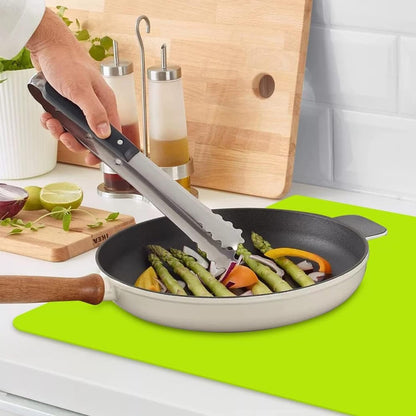 Extra Large Dark Green Countertop Mat - Silicone Table Kitchen Desk Mat - Non-Slip & Heat Resistant - Dinner Placemat Pastry Dough Rolling Mat - Colors B