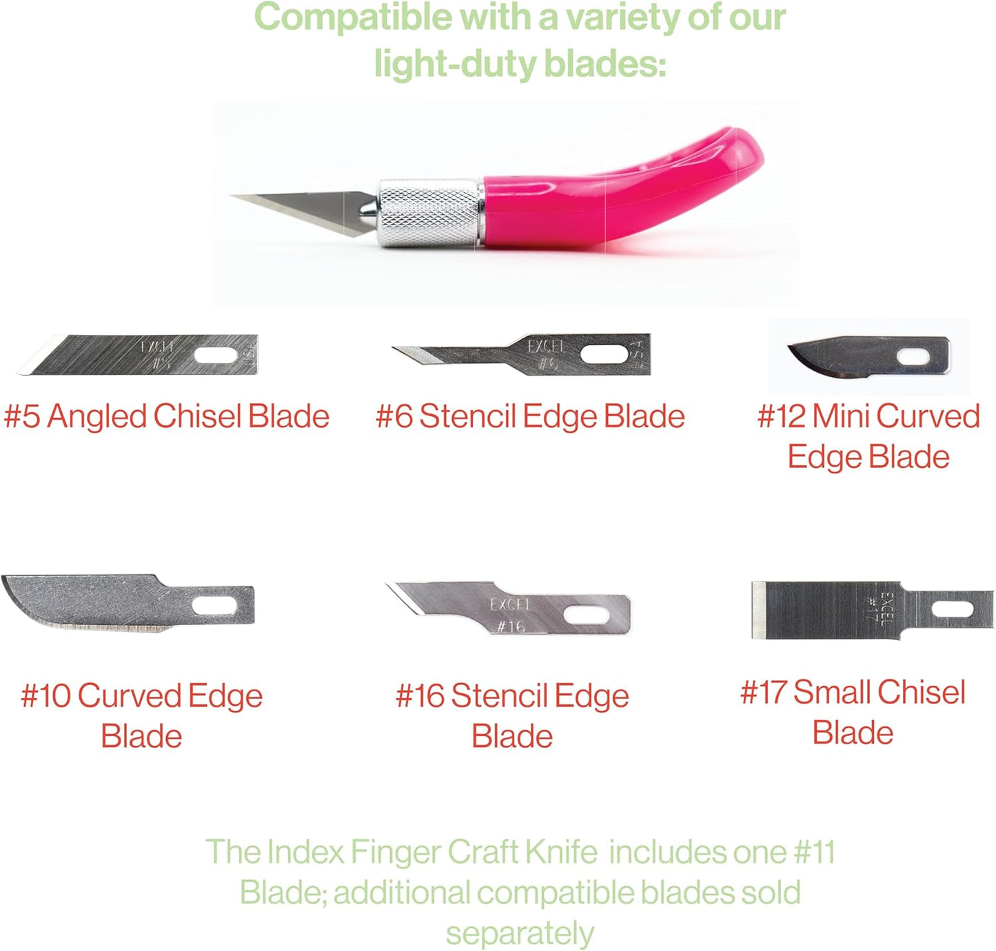 Excel Blades K71 Fingertip Craft Knife – 7-Inch Ergonomic Hobby Knife with Finger Loop – Precision Cutting Tool for Paper, Vinyl, Foam, and Stencils – Includes #11 Blade and Safety Cap – Teal Green