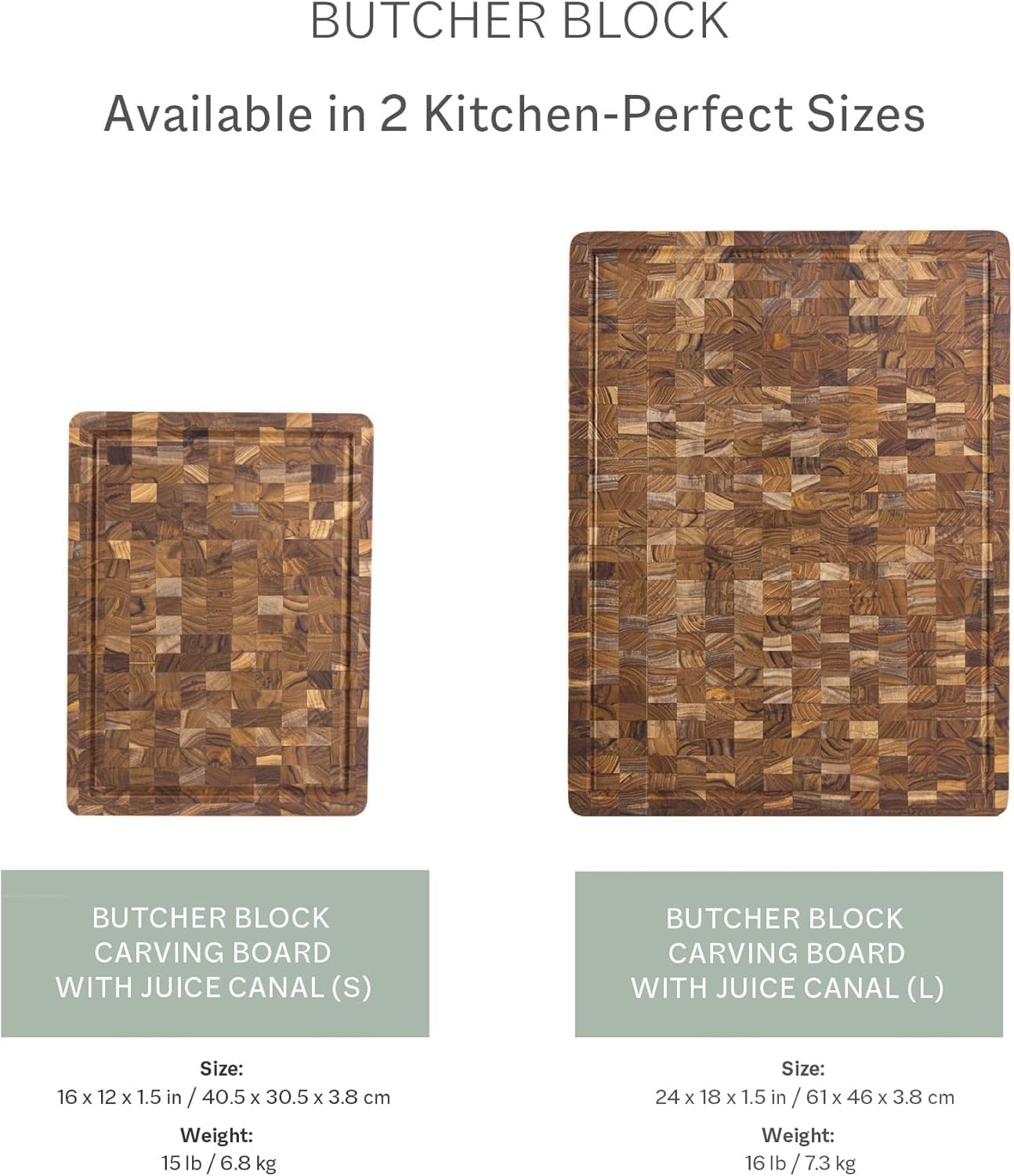 Teakhaus Butcher Block Cutting Board - Large Wooden Cutting Board - Holiday Gift Ideas for Men and Women - Gift-Ready End Grain Wood, Knife Friendly - FSC Certified