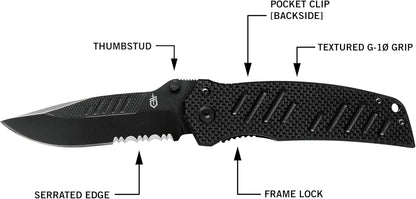 Gerber Gear Swagger Knife, Serrated Edge, Drop Point [31-000594]