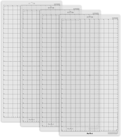 ReArt Standard Grip Cutting Mat for Silhouette Cameo 4/3/2/1-4 Packs 12" x 12" Adhesive Cut Mat Replacement Set Matts Vinyl Craft