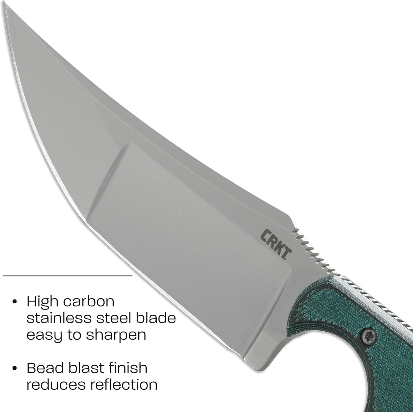 CRKT Minimalist Bowie Outdoor Survival Fixed Blade Knife with Sheath: Stainless Steel Plain Edge Blade, Micarta Handle, 2387