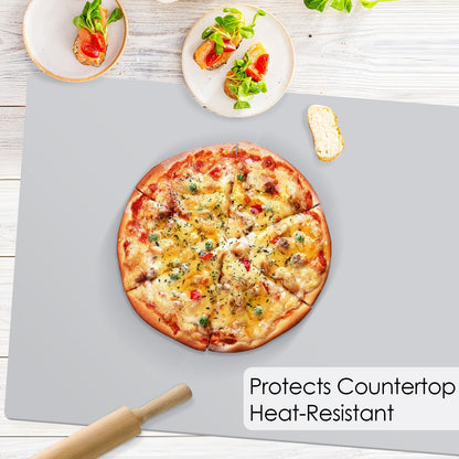 Extra Large Dark Green Countertop Mat - Silicone Table Kitchen Desk Mat - Non-Slip & Heat Resistant - Dinner Placemat Pastry Dough Rolling Mat - Colors B
