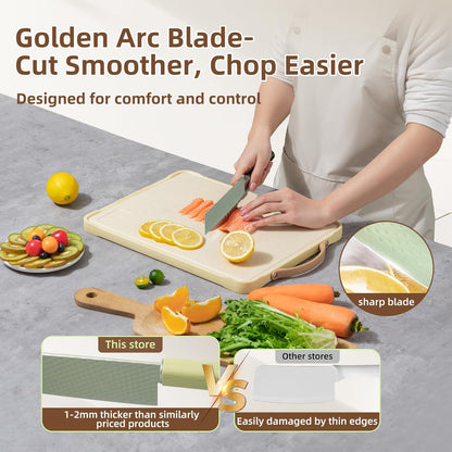 Kitchen Knife Set with Block, 7-Piece Kitchen Knife Set for Chef with Universal Knife Block, Anti-Rust Kitchen Knife Block Set, Ergonomic Design