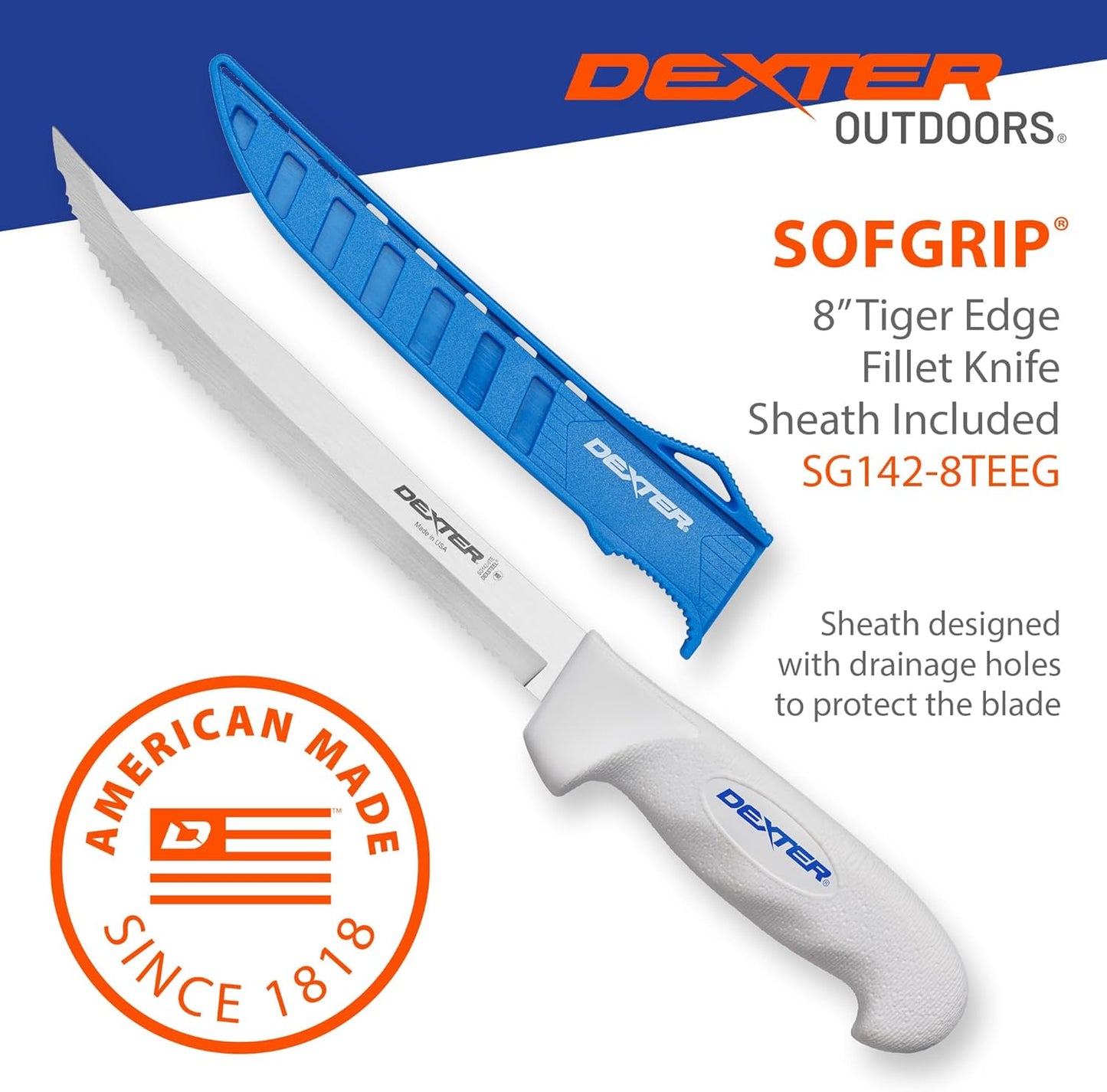 Dexter Outdoors 6" SOFGRIP Fillet Knife | Includes Edge Guard