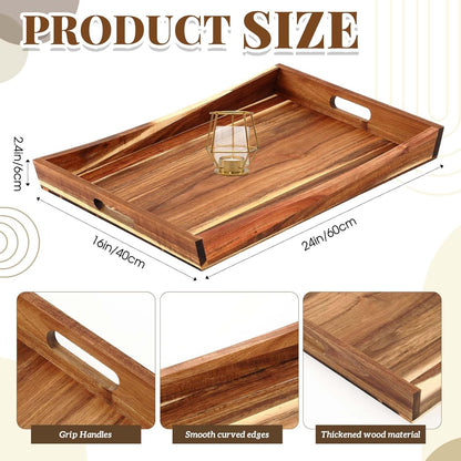 Teenyyou 32 x 18 Large Acacia Wood Cutting Boards for Kitchen Wooden Cutting Board with Juice Groove Extra Large Serving Platter Carving Tray for Meat Cheese(Black)