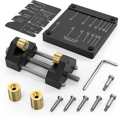 Honing Guide System Chisel Sharpening Kit for Woodworking Chisels and Planes, Chisel Sharpening Jig with Adjustable Angle Fixture and Angle Gauge, Red