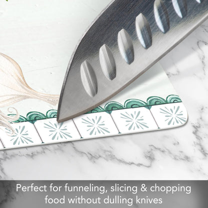 Cut N' Funnel Farmhouse Fall Designer Flexible Cutting Board Mat 15" x 11.5" Made in the USA Decorative Flexible Easy to Clean
