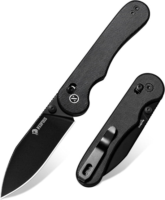 NedFoss DONUT Pink Pocket Knife for Women Men, 2.9" Blade Small EDC Knife, 14C28N Steel Button Lock Knife, Unique Donut Design G10 Handle Folding Knives