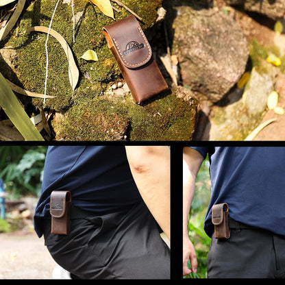 Topstache Leather Multitool Sheath - Multitool Holster for Belt - Belt Loop Multitool Pouch - Magnetic Closure Tool Pouch Case,