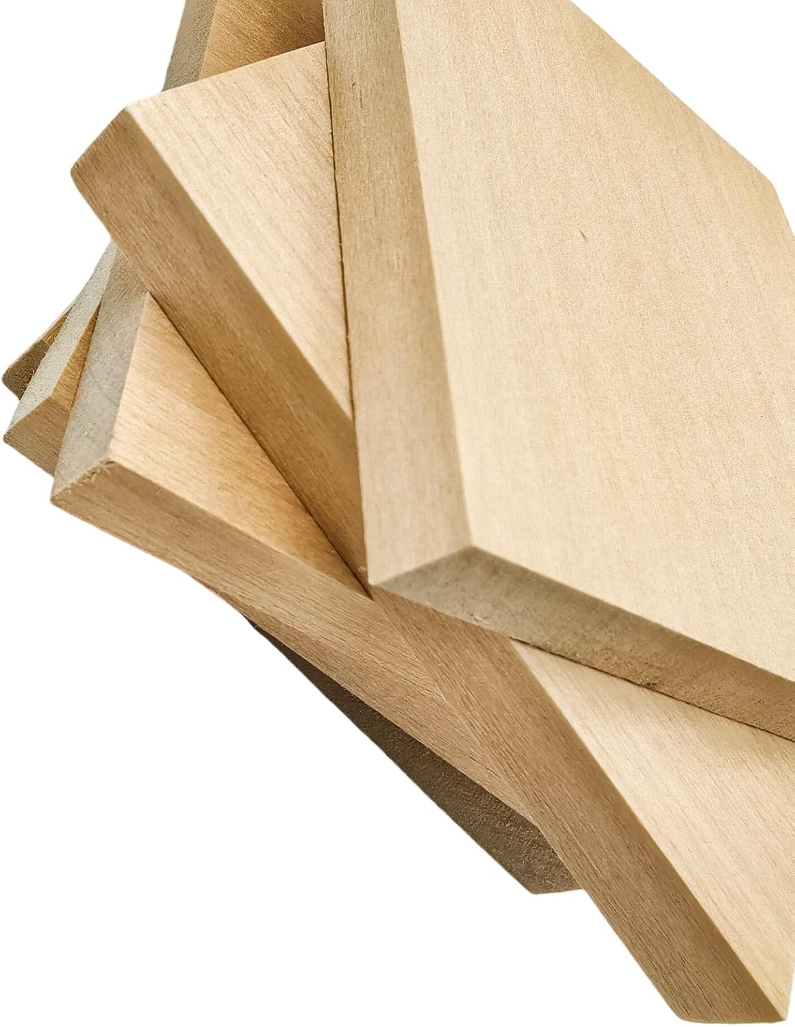 Unfinished Basswood Blocks for Crafts, Wood Craft Panels for Art, Engraving, Painting, DIY Projects, Chip Carving, Fretwork (7.87 x 3.93 x 0.78 in)