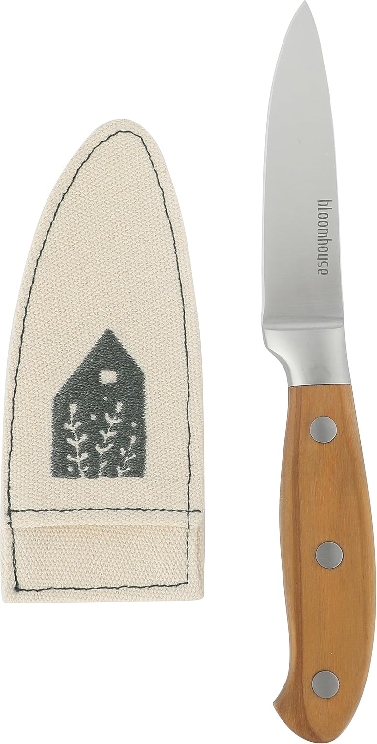 Bloomhouse - Two Time Oprah's Favorite Things Winner - 5" Utility Boning Kitchen Knife German Stainless Steel Blade w/Forged Italian Olive Wood Handle Full Tang for Meat Poultry & Precision Cutting