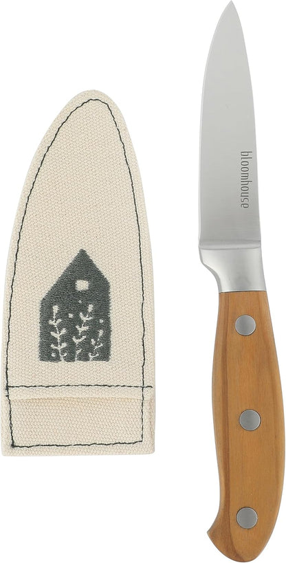 Bloomhouse - Two Time Oprah's Favorite Things Winner - 5" Utility Boning Kitchen Knife German Stainless Steel Blade w/Forged Italian Olive Wood Handle Full Tang for Meat Poultry & Precision Cutting