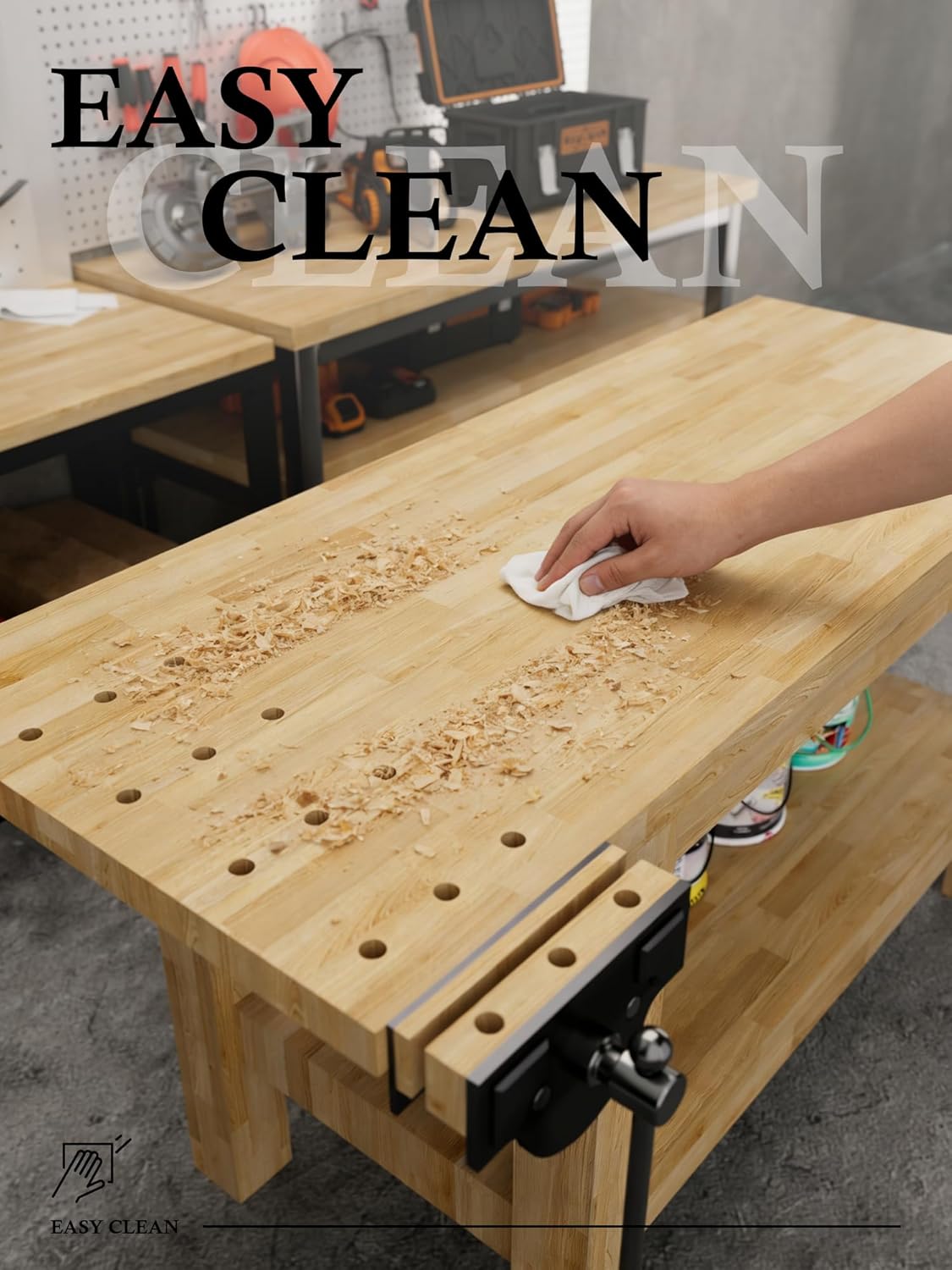 4FT Butcher Block Countertop Birch Solid Wood - 50" x 25" Table Top Butcher Block Cutting Board for Kitchen Island Cart Living Dining Office Desk Workbench Washer Dryer Countertop Unfinished 1.5" Th
