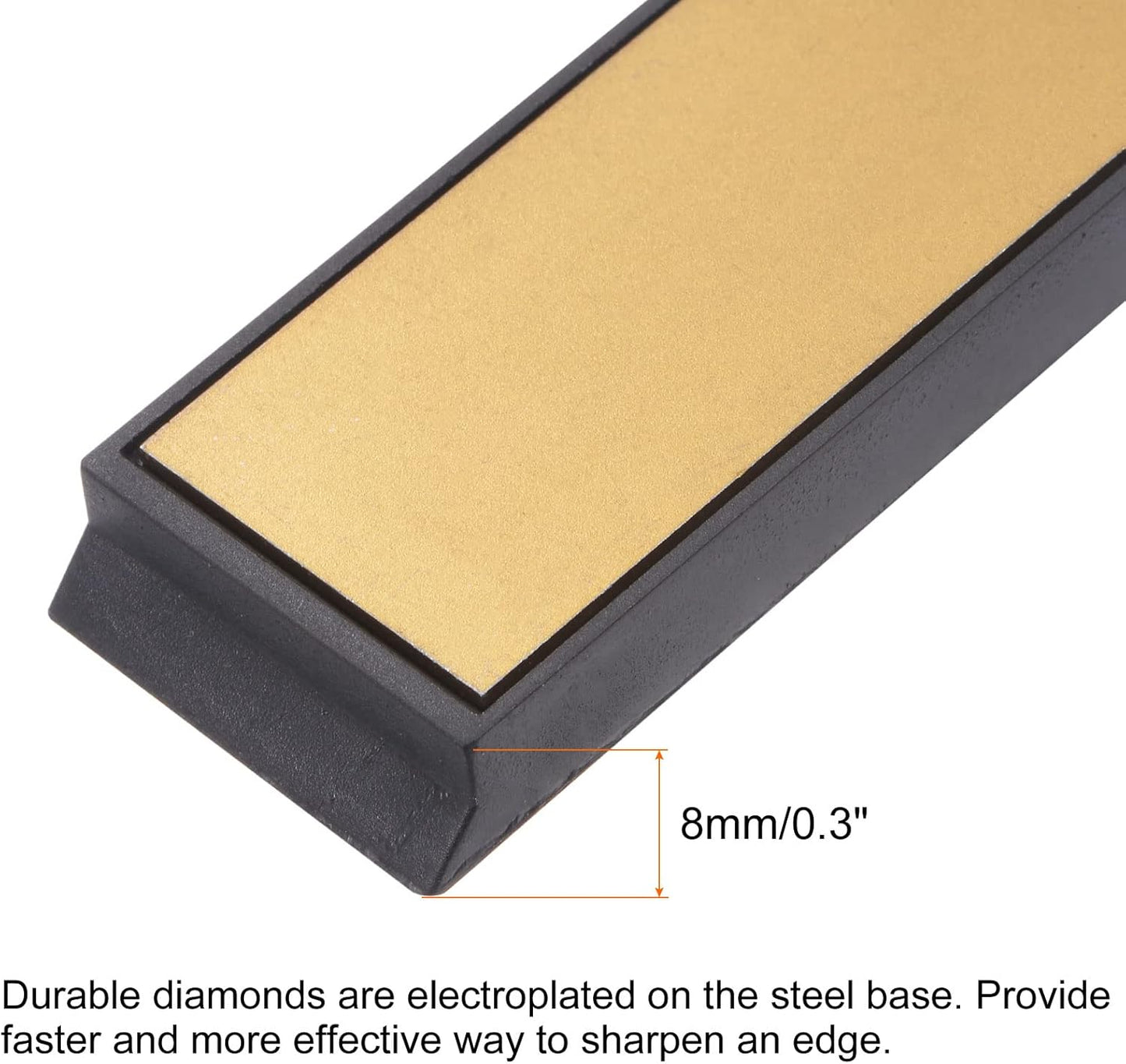 uxcell Diamond Sharpening Stone, 6" x 0.8" (150mm x 20mm) 80 Grits Titanium Coated Whetstone Sharpener Grinding Plate Hand Tool