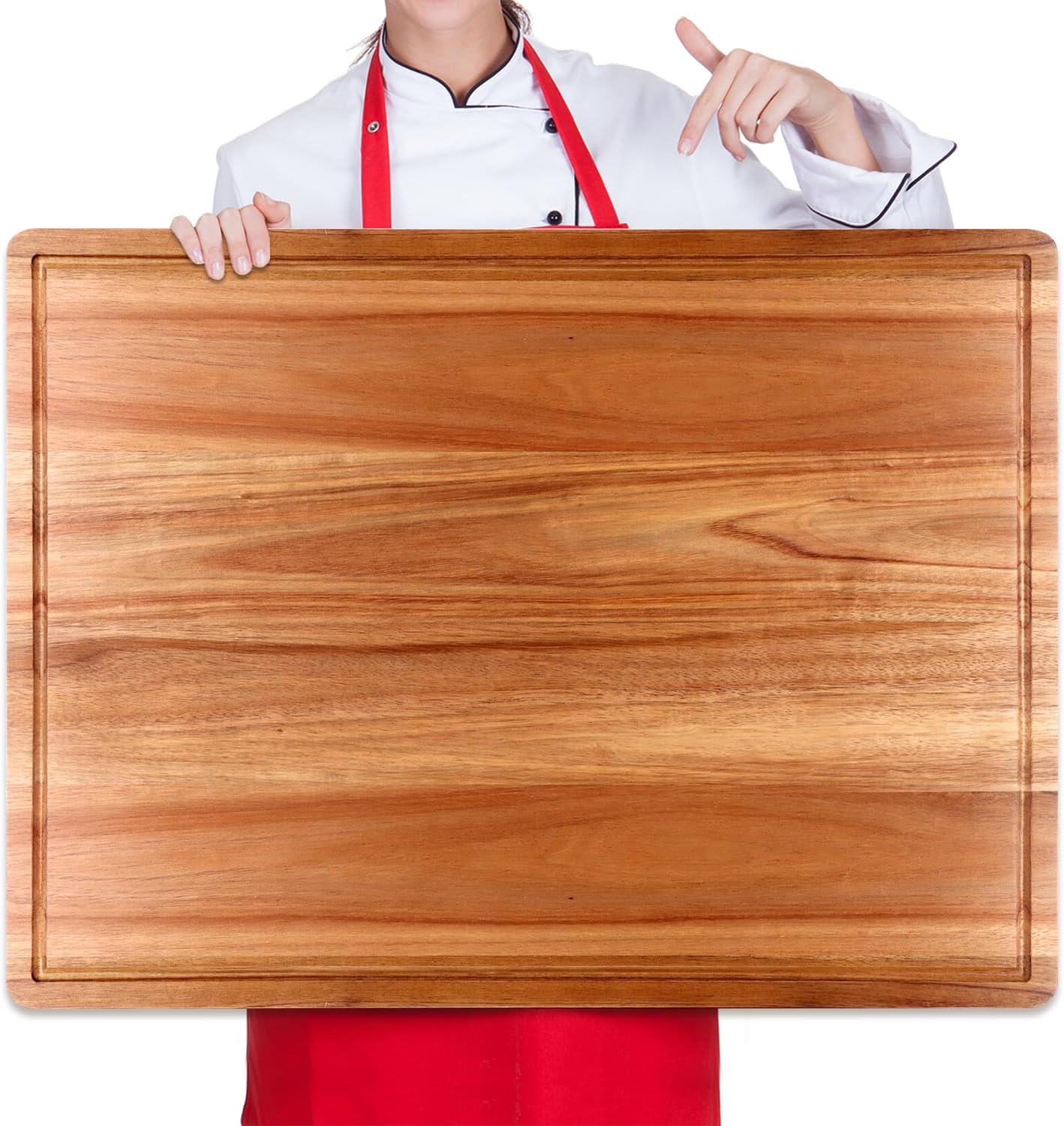 Solid Acacia Wood Cutting Boards for Kitchen Decor Wooden Charcuterie Board Meat Cheese Boards Butcher Block Pizza Bread Serving Board Hardwood Chopping Board Non Toxic Teak Small Cutting Boards