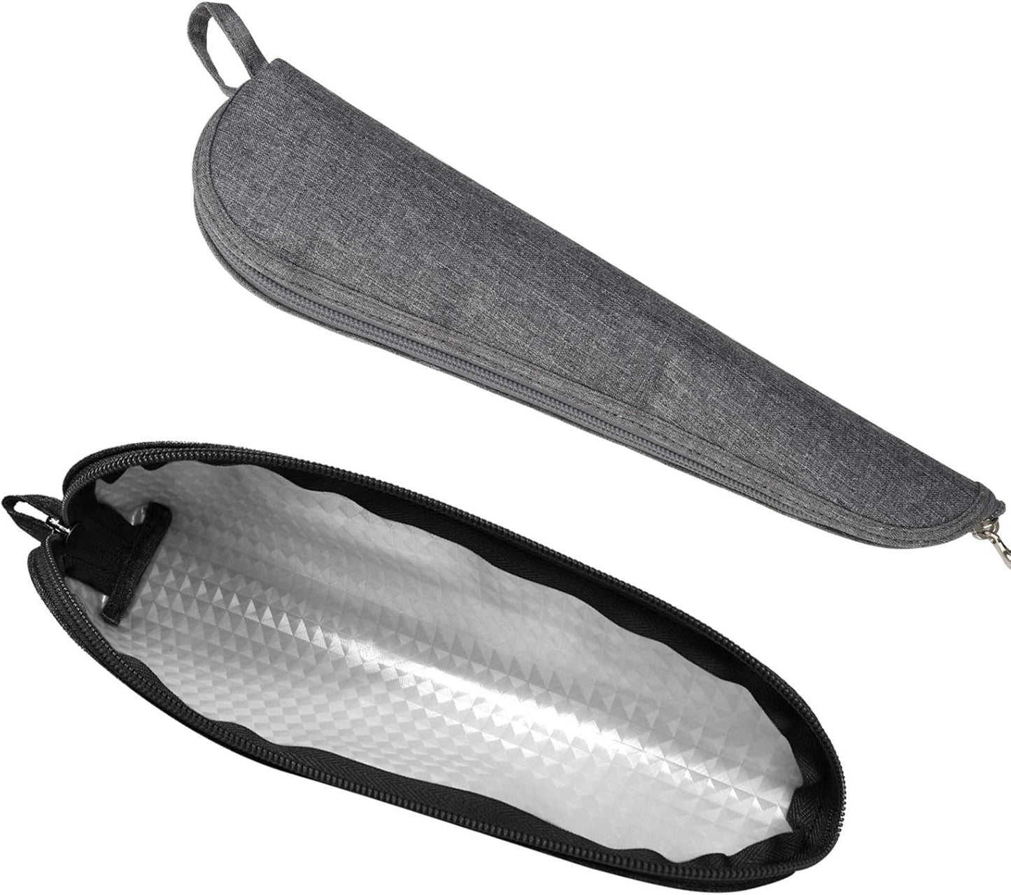 Travel Utensil Sets Carrying Case 2-pack Portable Cutlery Set Bag Reusable Silverware Set Stainless Steel Straws Pouch Chopsticks Knife Fork and Spoon Holder for Bento Lunch Box Black&Grey, Aosbos