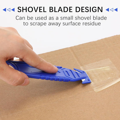 Therwen 30 Pcs Safety Box Cutter Knife of Stainless Steel Concealed Blade Package Opener with Tape Splitter for Carton Cardboard Wrap Letter Work Bag Straps Film Utility Tool (Black)