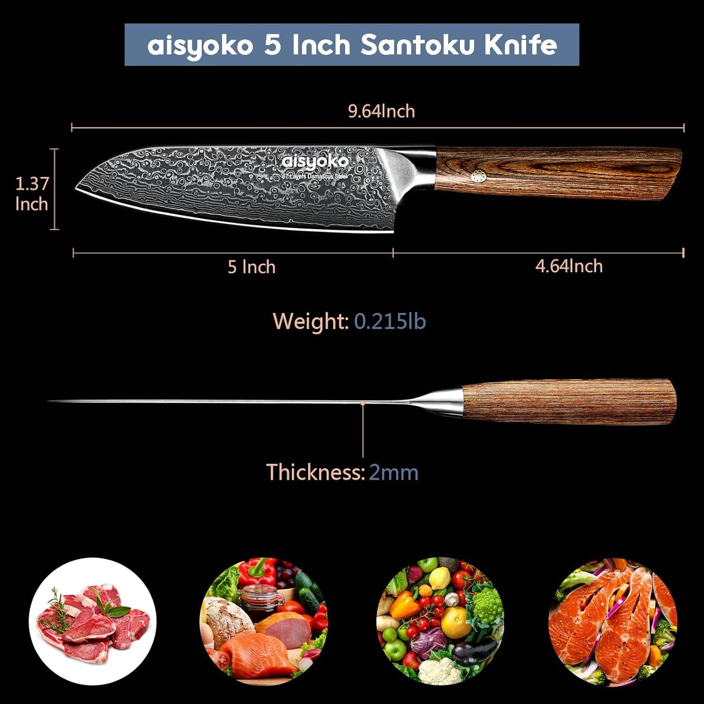 5-Inch Paring Knife - Japanese VG-10 Super Steel 67-Layer Damascus Blade - Fruit Utility Knife for Carving & Peeling - Luxury Gift Box with Color Wooden Handle - Includes Scabbard