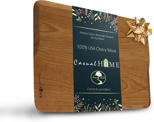 Casual Home Delice Rectangle Juice Drip Groove Cutting Board 15.5"Wx11"Dx0.75"H, Walnut