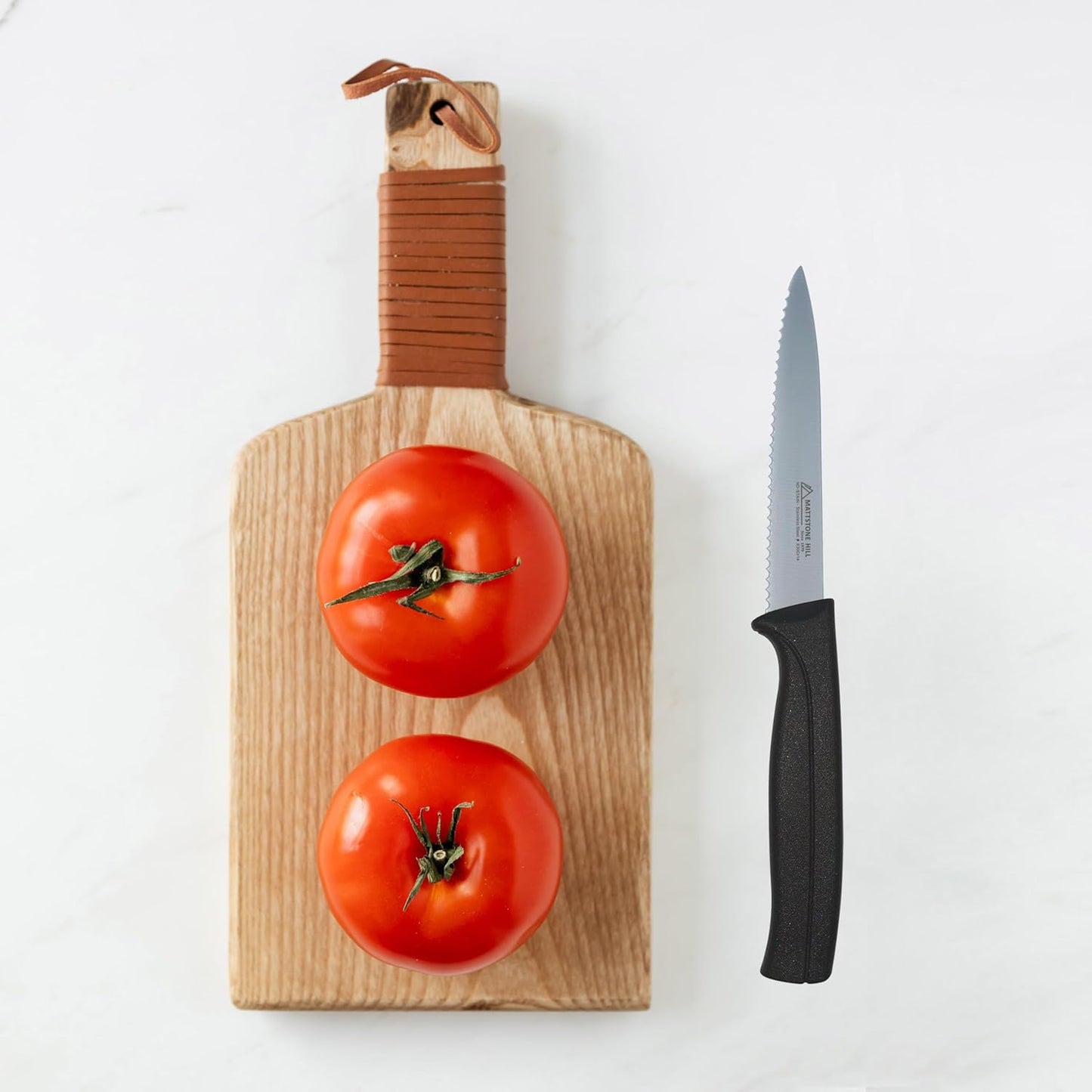 Kitchen Utility Knife - MATTSTONE HILL 4 Inch Paring Knife, Small Fruit & Vegetable Knife, Premium German Stell Blade, Black Handle