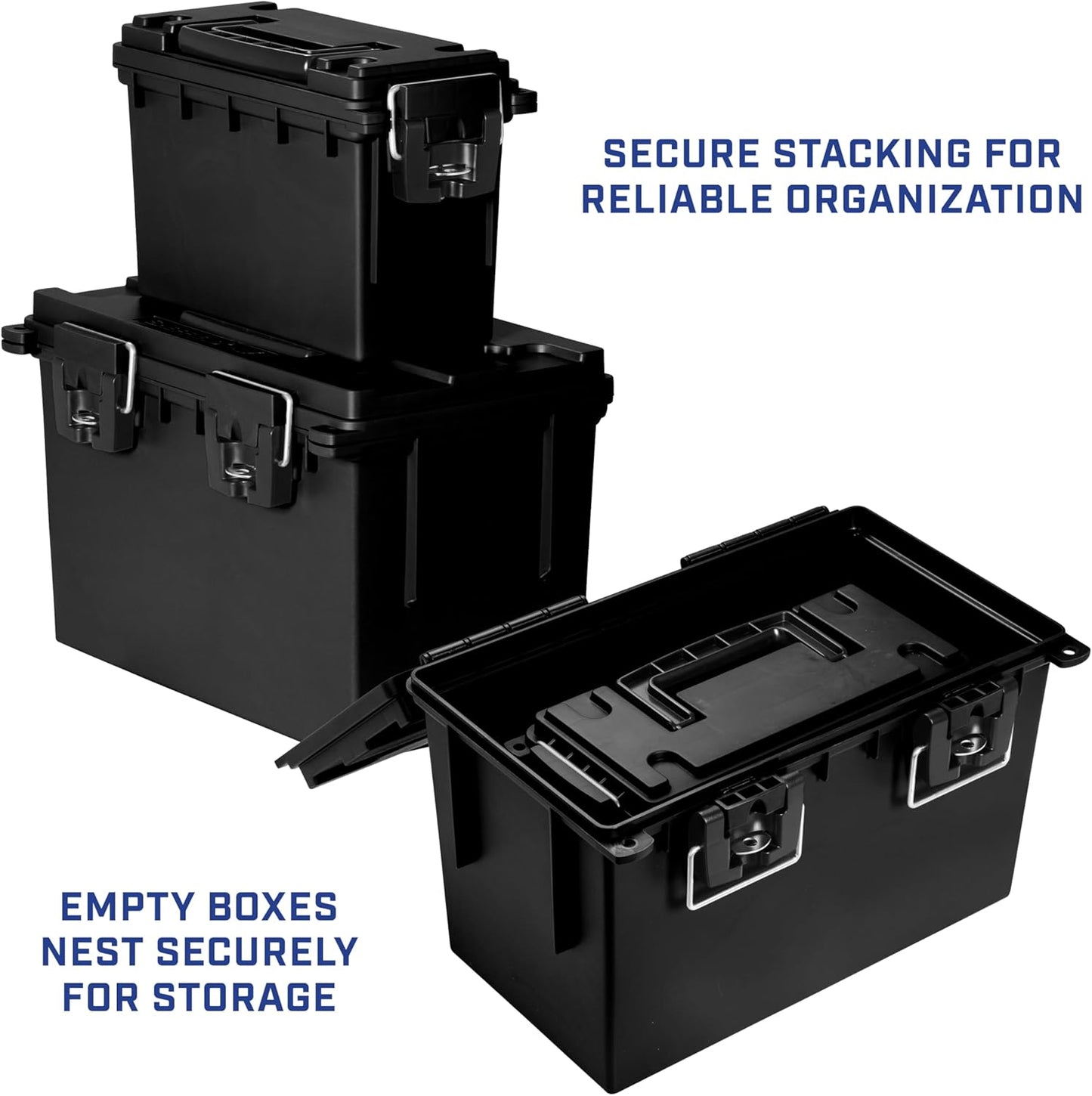 Sheffield 12629 Ammo Storage Box, Mothers Day Gifts for Mom,.30 Cal Field Boxes, Lockable Storage Box with Handle, Secures Hunting Gear, Supplies, and Bullets, Made in USA