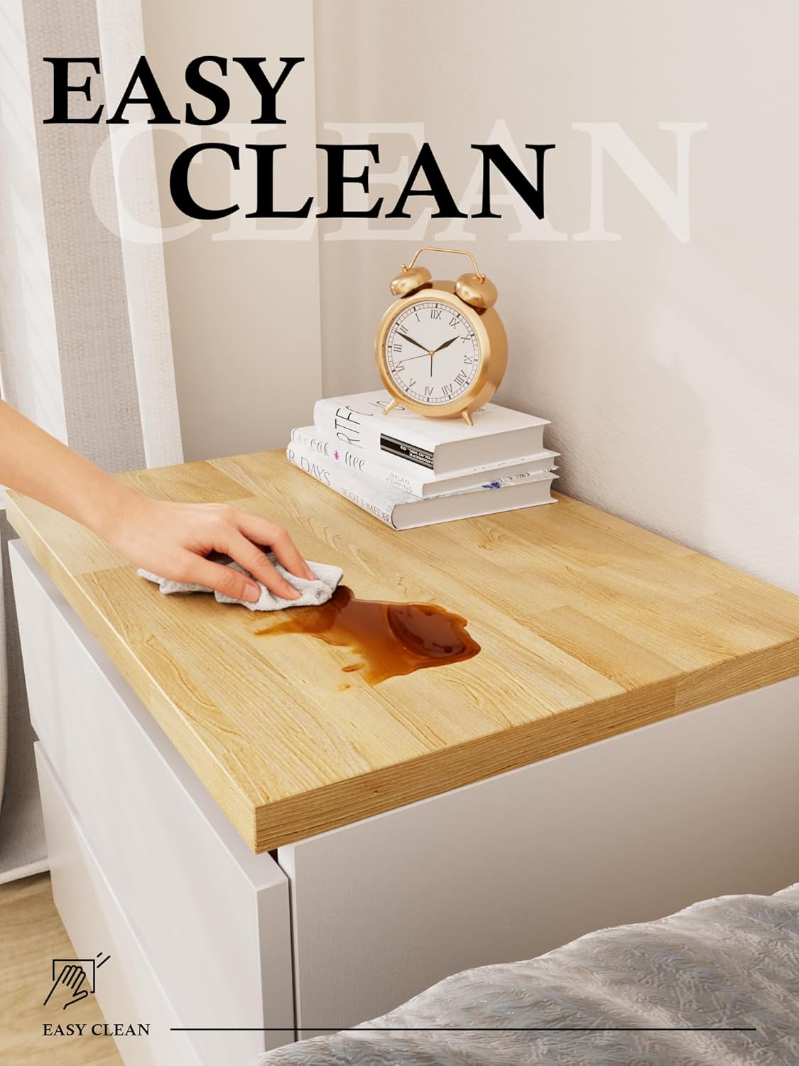 4FT Butcher Block Countertop Birch Solid Wood - 50" x 25" Table Top Butcher Block Cutting Board for Kitchen Island Cart Living Dining Office Desk Workbench Washer Dryer Countertop Unfinished 1.5" Th