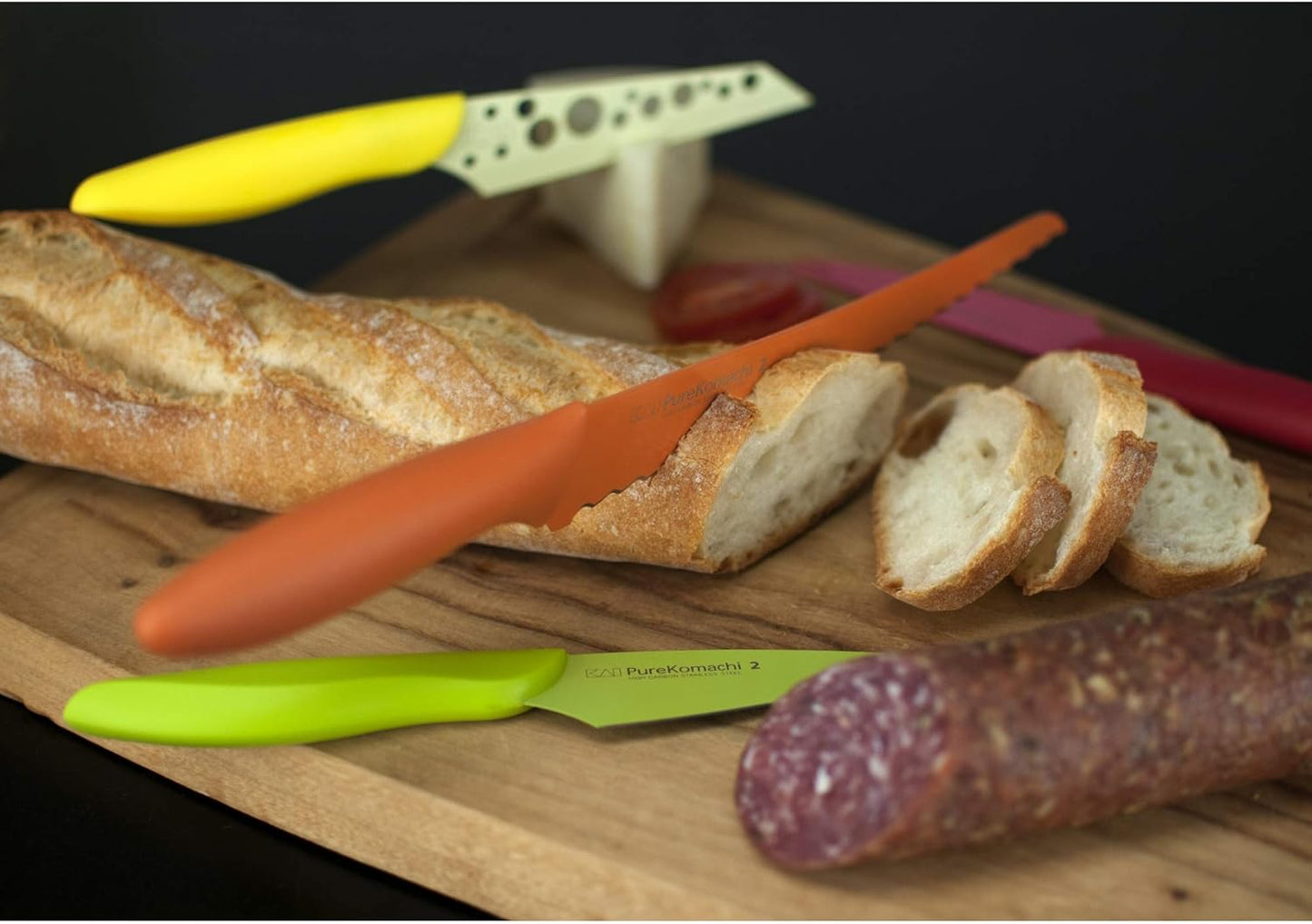 Kai PRO Pure Komachi 2 Bread Knife 8”, Wide Serrations are Gentle on Bread, Comfortable Handle Offers Secure Grip in Wet Conditions; Serrated Kitchen Knife