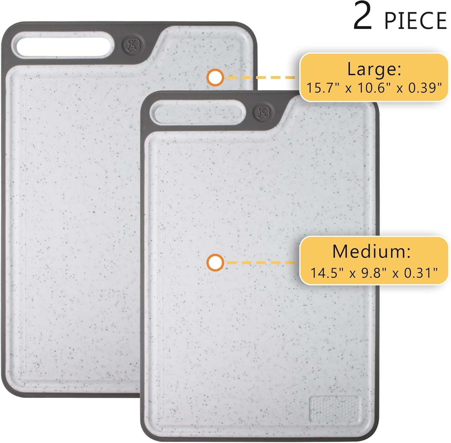 Cutting Boards for Kitchen,Large Cutting Board Set of 2,Non-Slip Cutting Board with Dandle and Juice Groovenon,Dishwasher Safe Cutting Boards (Green)
