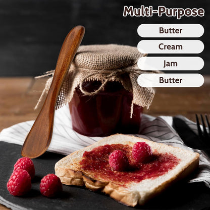 4Pcs Wooden Jam Spreader Knife Knives Jelly Cheese Butter Spreaders 6 Inch Condiment Knive Sandwich Mini Spatulas for Kitchen Stirring Mixing