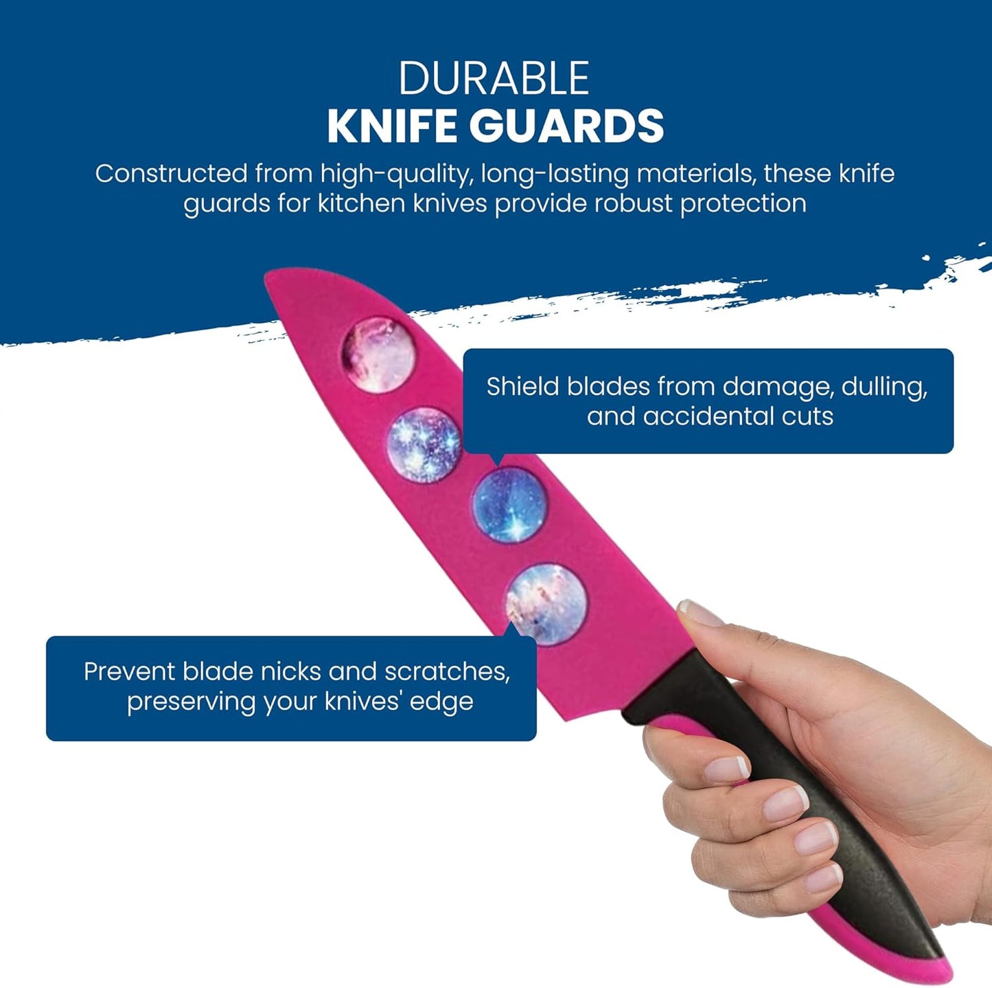 CHEF'S VISION Landscape Knife Blade Covers - Premium Kitchen Knife Guards - Protect your Knives With Stylish Knife Sheaths - Durable and Protective Knife Sleeves - Knives not Included
