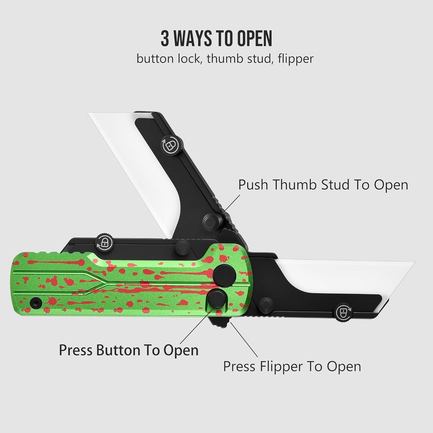 OKNIFE U1 Ultra Titanium Pocket Folding Utility Knife w/Ceramic Blade, Button Lock EDC Box Cutter with Clip for Men Women
