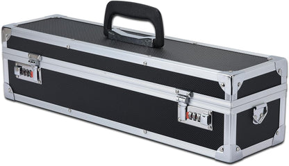Chef’s Knife Case Aluminum Hard Case with Dual Combination Locks Cultery Carrier Portable Knife Organizer Block Holders Protectors With 8 Slots Can Hold Home Black