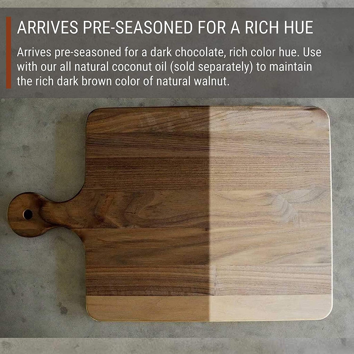 Made in USA Walnut Cutting Board by Virginia Boys Kitchens - Butcher Block made from Sustainable Hardwood (Round - 13.5)