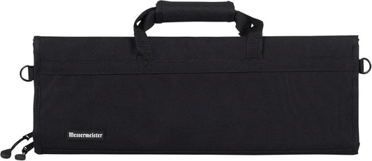 Messermeister Preservation 12-Pocket Knife Luggage, Black - 12 Elasticized, Reinforced Pockets for Culinary Tools - Holds Up to 18” Knife - Made From 100% Recycled Water Bottles