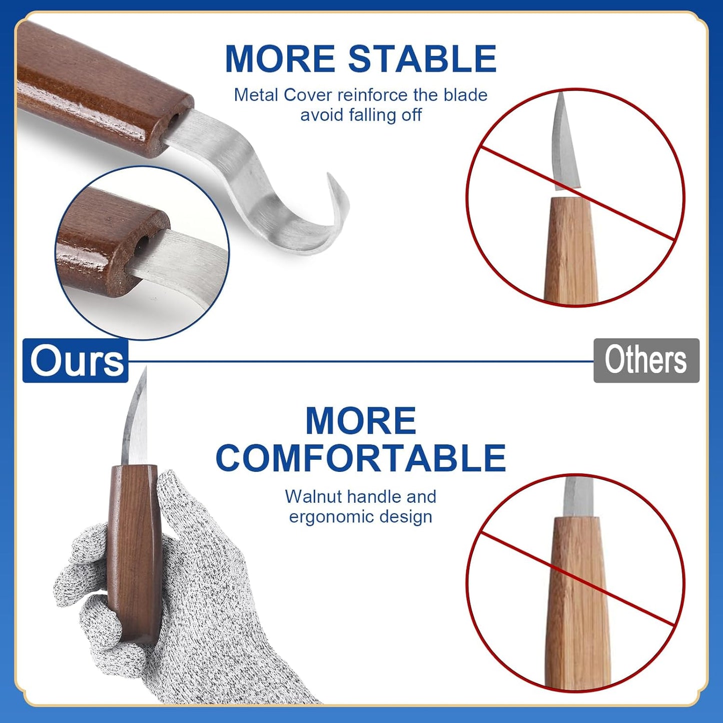 Wood Carving Kit Whittling Kit 26pcs Wood Carving Tools Knife Set with 3 Wood Carving Knives 8 Detail Knives 8 Blocks, Whittling Kit DIY Hobbies for Beginners Adults Kids - Gift for Men Teens