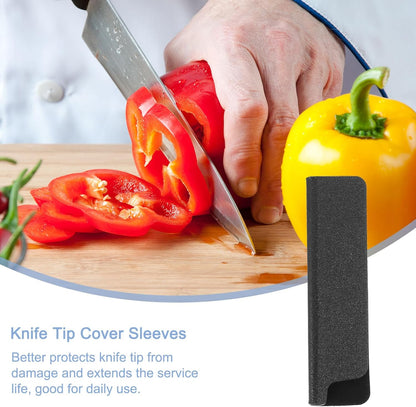 uxcell 2 Pcs Knife Tip Guards 6.5"x 2" ABS Knife Cover Sleeves Knife Case Blade Protector Universal Knife Sheath for Home Kitchen Knife, Black
